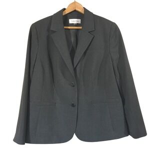 Calvin Klein Gray Blazer Size 16W, Professional Business Career‎ Jacket